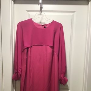 Hot Pink Dress with Slit Sleeves